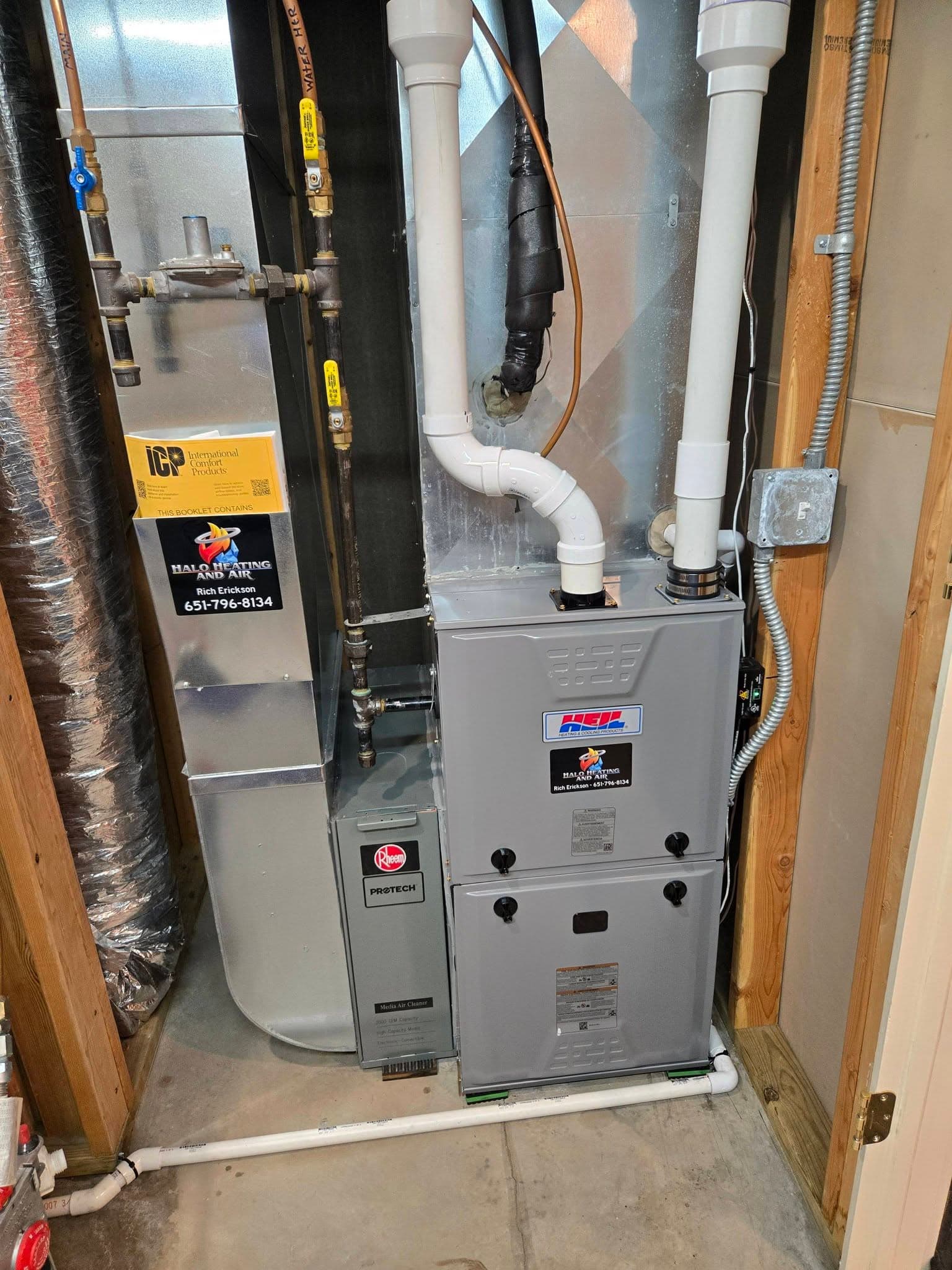 Gas furnace installation in a residential home