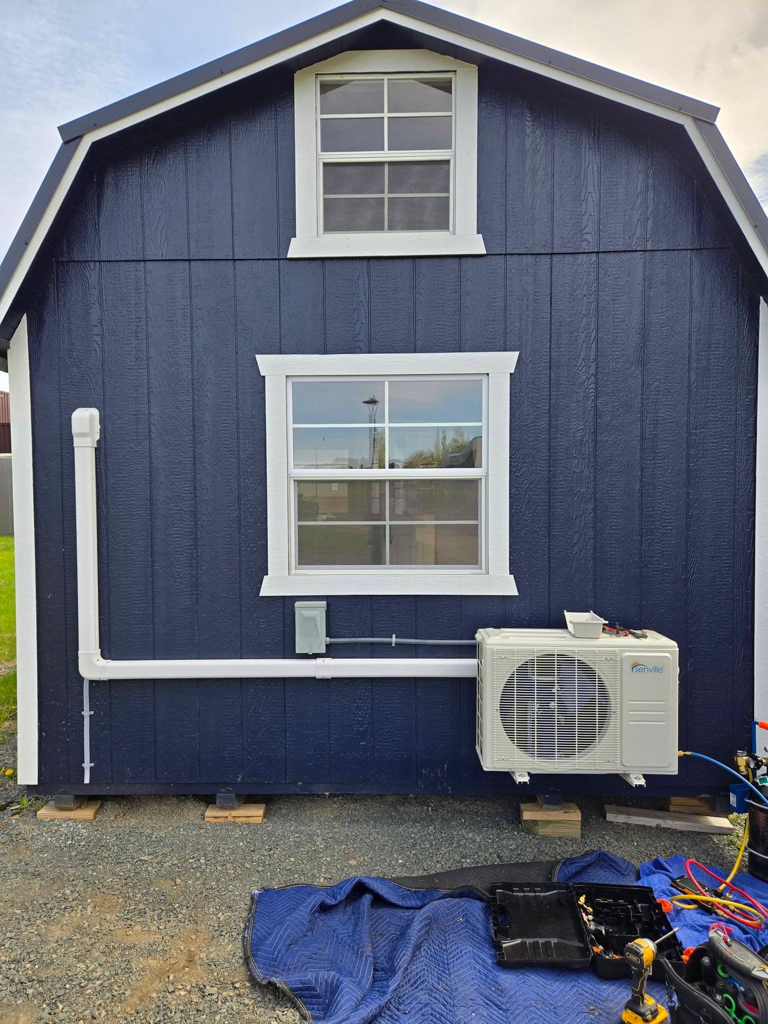 Senville mini-split install, exterior